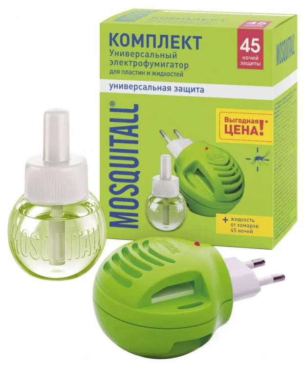 Комплект от комаров"Москитол" (фумигатор+жидкость 45мл)
