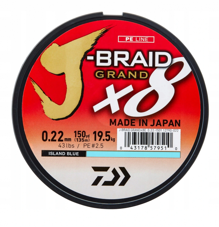 Леска плетеная DAIWA "J-BRAID GRAND X8" 0.13MM-135M IB,12796-013