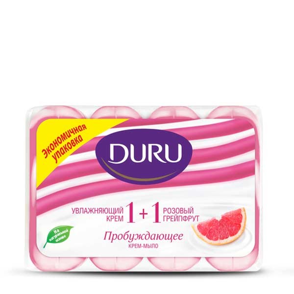 Мыло DURU крем+розовый грейпфрут 1+1 (4х90гр)