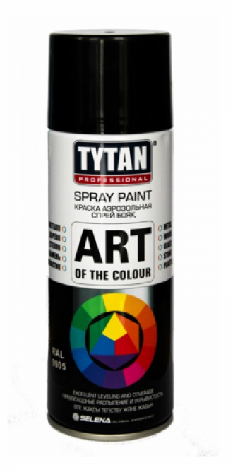 Краска аэрозоль "TYTAN" ART (RAL9005) черный глянцевый 400 мл