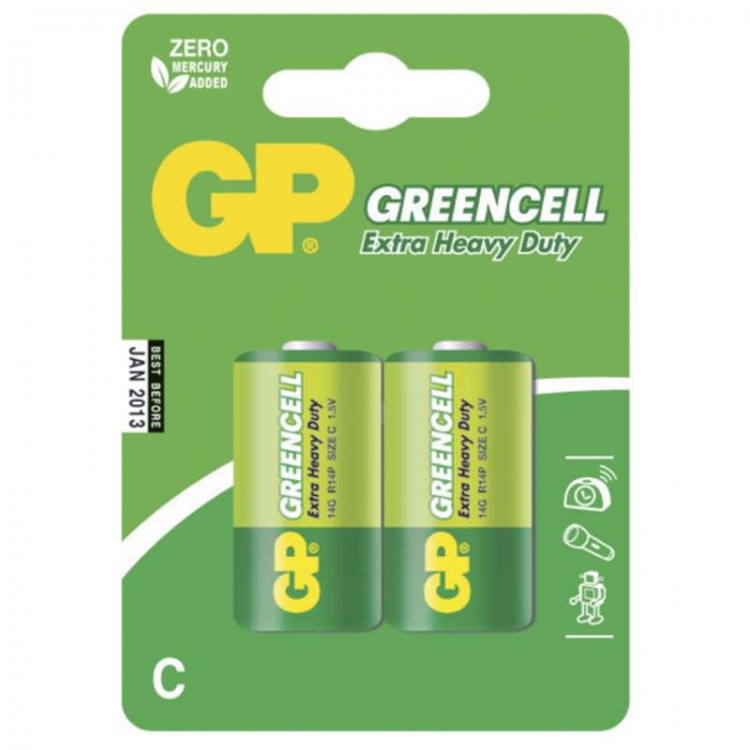 Батарейка GP Greencell 13А/тип D (2шт. в блистере)