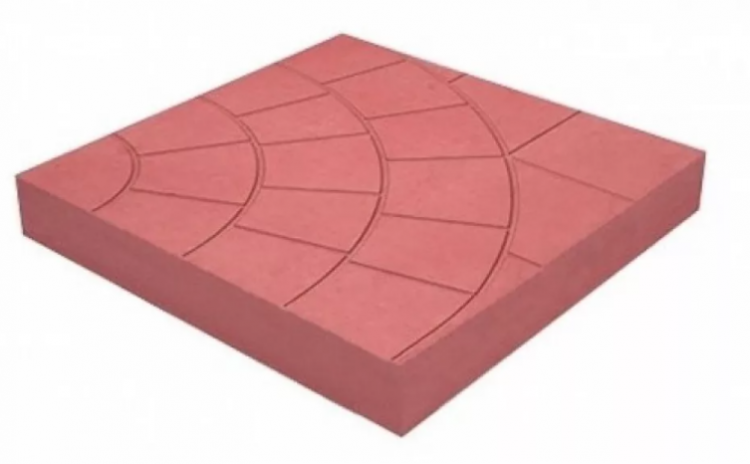 Плитка тротуарная вибролитая "Колодец" красная (35х35х5см) 12 кг (1п. 90шт)