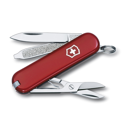 Нож-брелок VICTORINOX Classic, 58 мм, 7 функций, красный(0.6203)