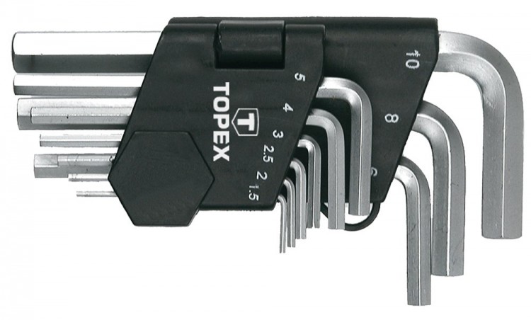Ключи шестигранные 1,5-10мм (набор 9шт) TopTOOLS (35D051)