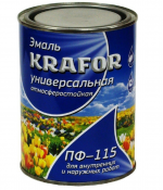 Эмаль ПФ-115 "KRAFOR" кремовая 0,8кг
