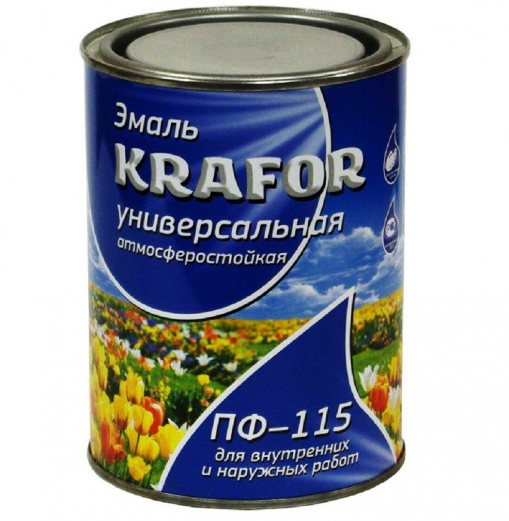 Эмаль ПФ-115 "KRAFOR" салатовая 0,8кг