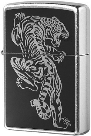 Зажигалка ZIPPO Tigre с покрытием Brushed Chrome,36x12x56 мм(207)