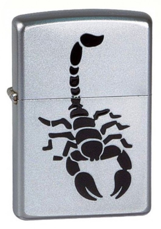 Зажигалка ZIPPO Scorpion, с покрытием Satin Chrome 36x12x56 мм(205)