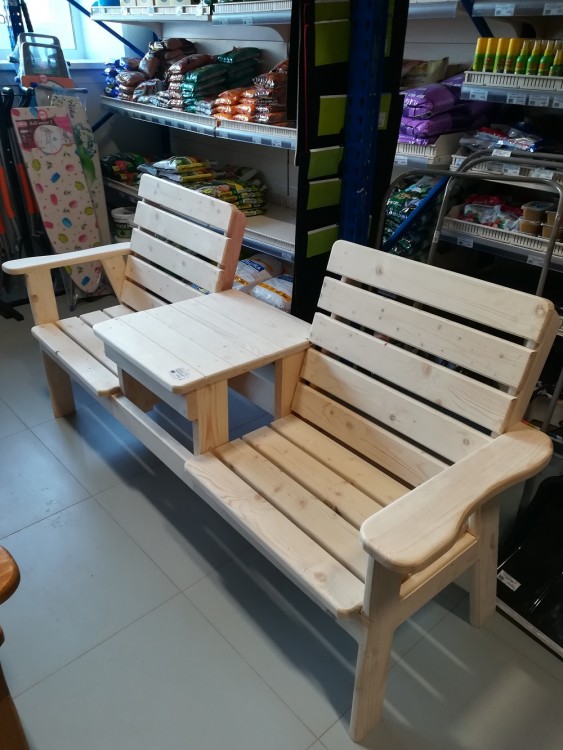 Кресла-Скамейка со столиком без покрытия (1,9х0,6х0,45)