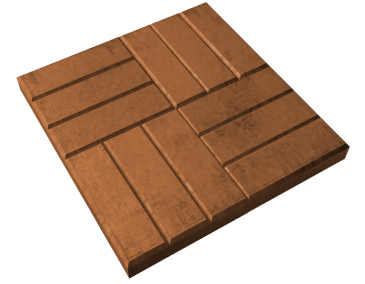 Плитка тротуарная вибролитая "Паркет гладь" коричневая (50х50х5см) (1п. 48шт)