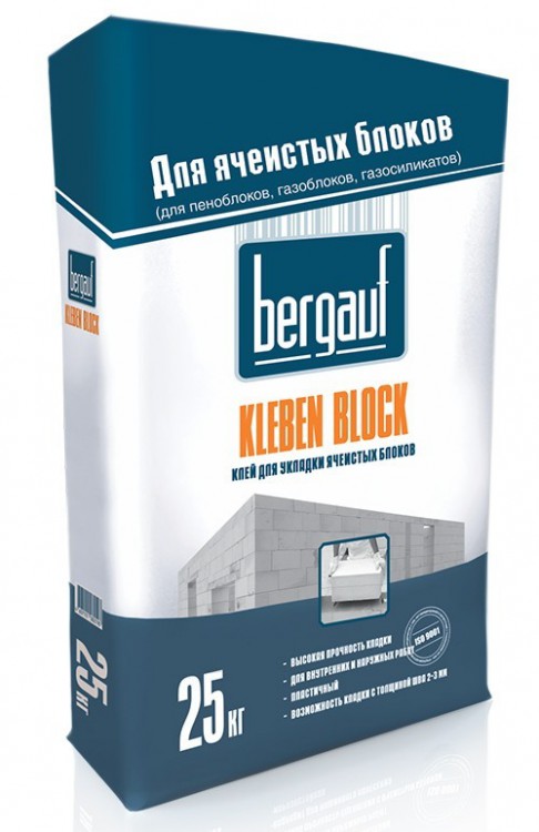 Клей для ячеистых блоков Bergauf "Kleben Block" 25 кг