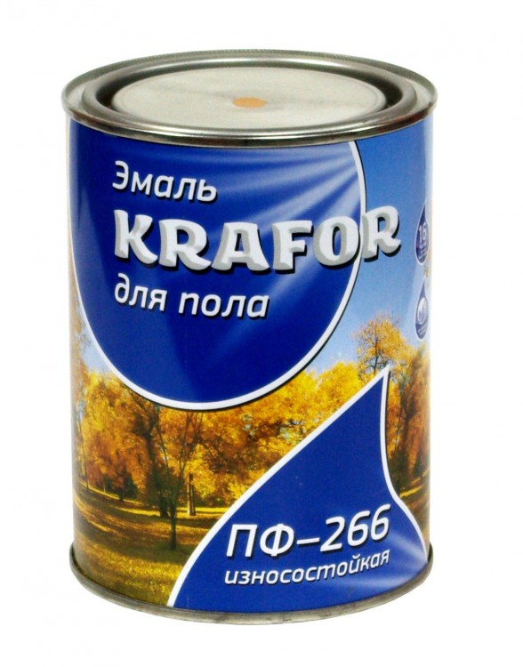Эмаль ПФ-266 "KRAFOR" красно-коричневая 1,9кг