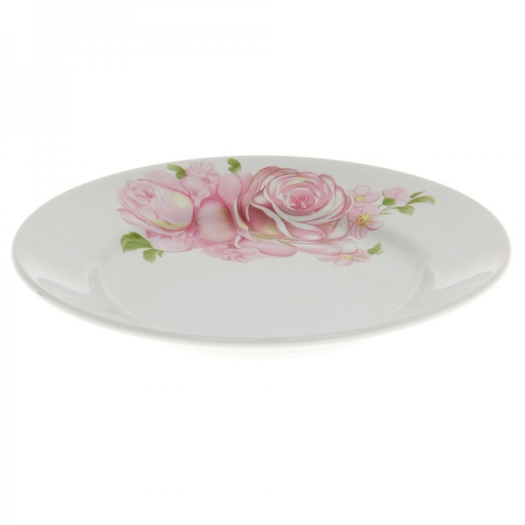 Тарелка мелкая "Розовые розы" фаянс, 17,5 см