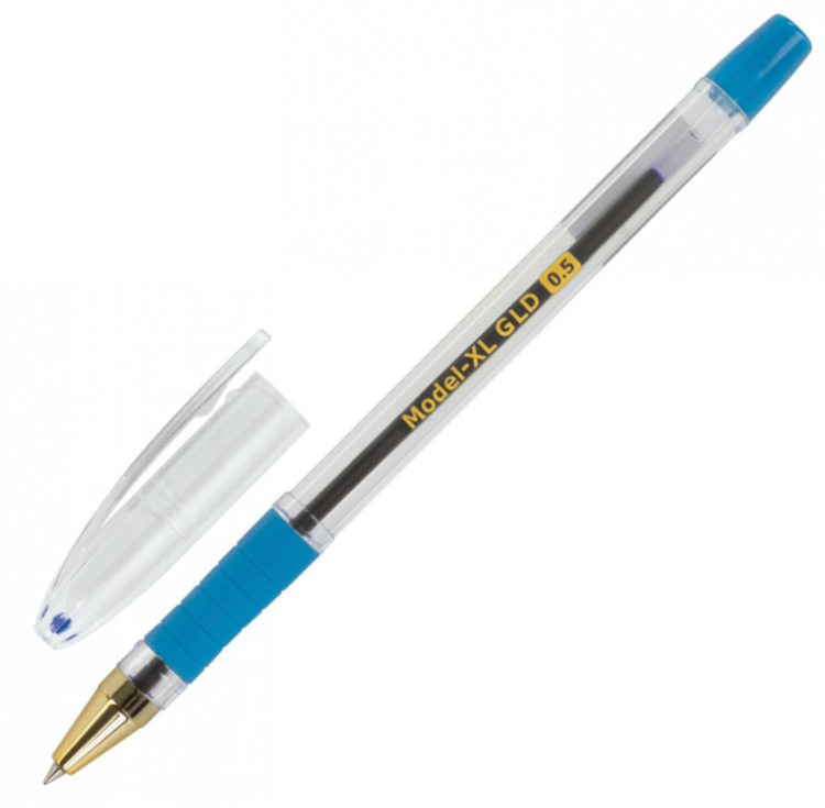 Ручка шариковая масляная с грипом "Model-XL GLD", СИНЯЯ,143245