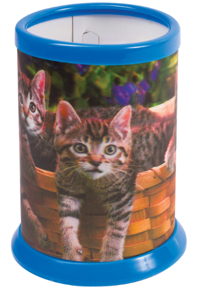 Подставка-стакан для канц.принадлежностей,3D-эффект, "Котята", D 87x106 мм, 236439