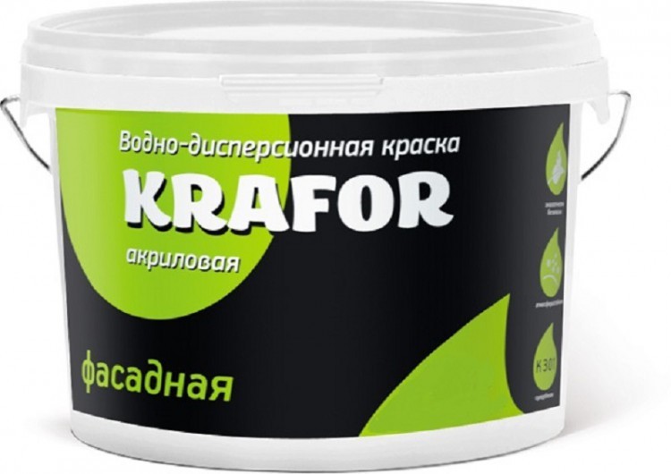 Краска В/Д фасадная 14кг "KRAFOR" (салат.)