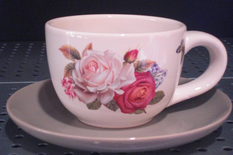 Пара чайная  "Розы" керамика (230 мл)