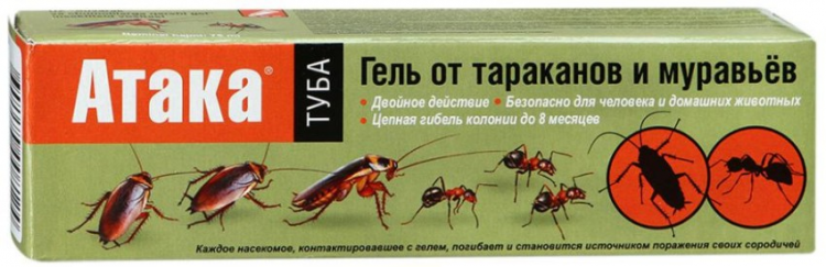 Ловушка от тараканов и муравьев Атака гель