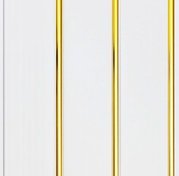 Панель ПВХ потолочная 3-х секционная золото 603-4 Лак 250*3000*9мм