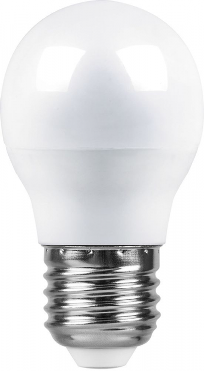 Лампа светодиодная Feron 5W шар Е27 теплый свет