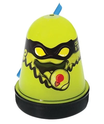 Слайм (лизун) "Slime Ninja", светится в темноте, желтый, 130 г, ВОЛШЕБНЫЙ МИР, S130-19