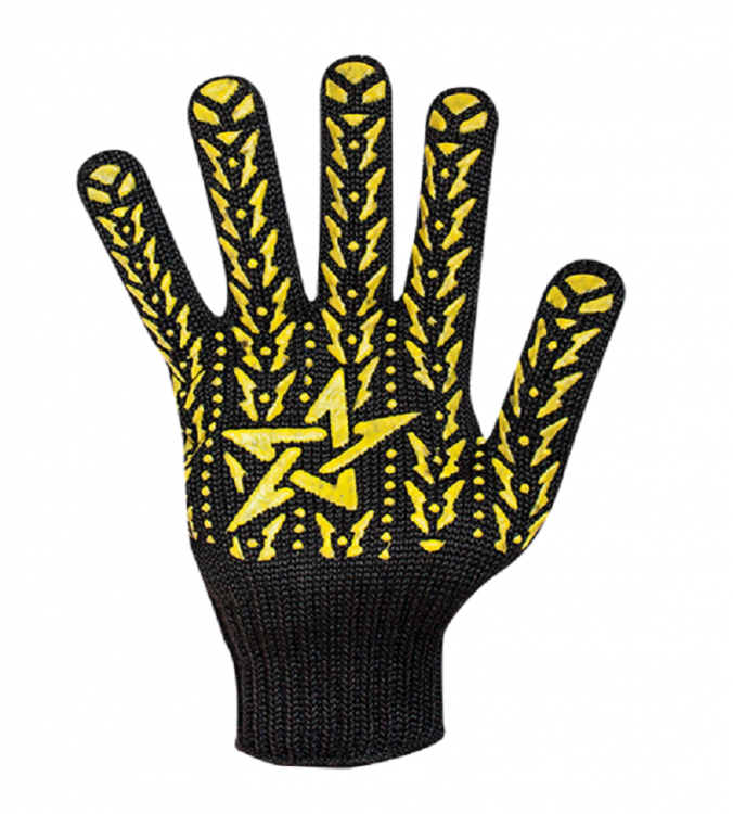 Перчатки "Звезда Долони" с ПВХ черные