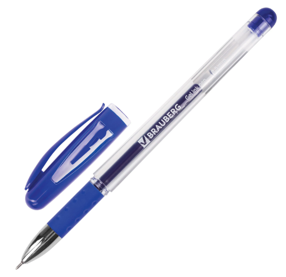 Ручка гелевая с грипом"Geller", СИНЯЯ, линия письма 0,35 мм, 141179