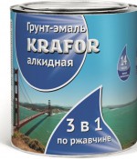 Грунт-эмаль по ржавчине "Krafor" шоколадная 1,9кг