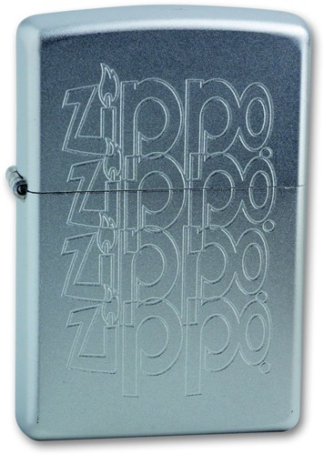Зажигалка ZIPPO "Zippo Logo", с покрытием Satin Chrome 36x12x56 мм(205)