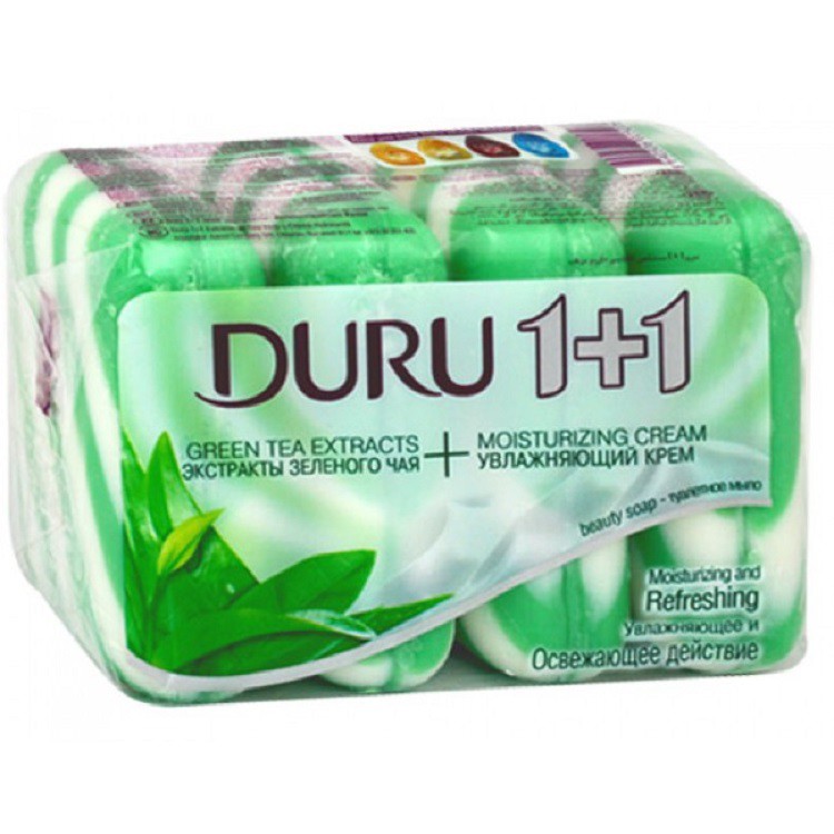 Мыло DURU Экстракт зеленого чая+крем 1+1 (4х90гр)