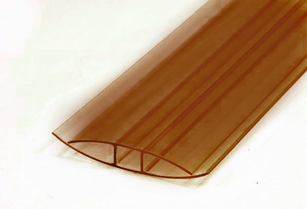 Профиль соединительный для поликарбоната НР 8 мм 6000 мм коричневый
