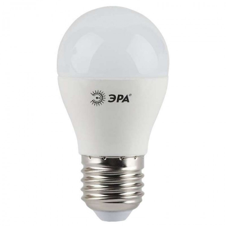 Лампа светодиодная ЭРА шар, P45 11w-840-Е27, яркий свет