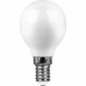 Лампа светодиодная Feron 9W шар Е14 белый свет